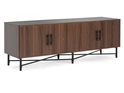 4 Door TV Cabinet, 2 Storage Spaces, Adjustable Shelves