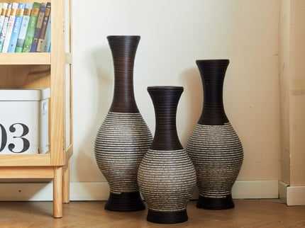 Tall Designer Floor Vase With Elegant 2 Tone