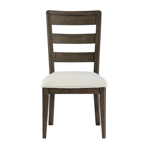 Upholstered Dining Chair With Ladder Back Design (Set of 2)