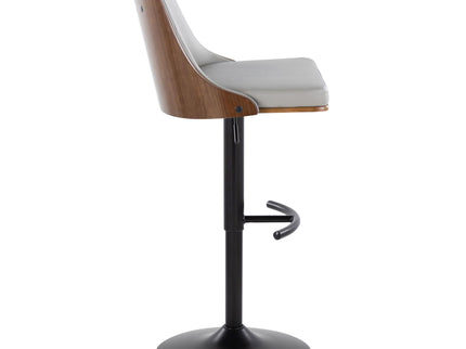 Gianna - Mid Century Modern Adjustable Barstool, Swivel With Rounded T Footrest (Set of 2)