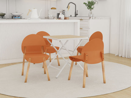 4 Piece Set Of Single Chairs With A Folding Square Table