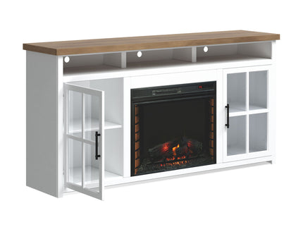 Fireplace TV Stand Console & Fixed Shelves