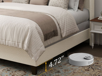 Platform Bed Frame With Tall Headboard And High Footboard