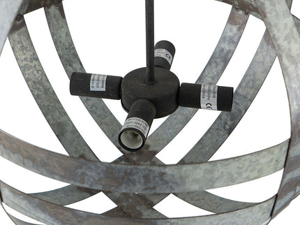 4 Light Galvanized Chandelier, Hanging Light Fixture With Adjustable Chain For Kitchen, Bulb Not Included - Gray