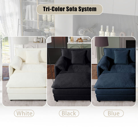 Modern Upholstered Loveseat And Armchair Set With Pillows
