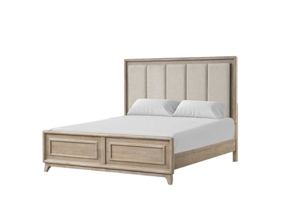 3 Piece Bedroom Set With Padded Headboard, 2 Nightstands
