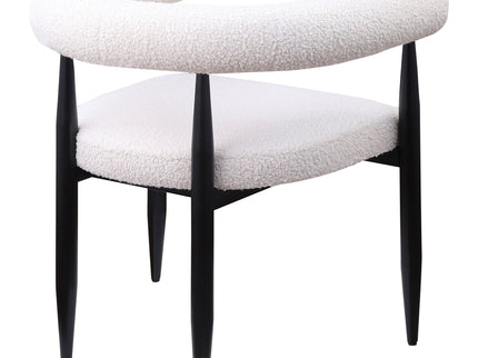 Notting - Upholstered Dining Arm Chair (Set of 2) In And Open C Shaped Backrest - Cream