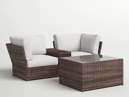 Comfortable Modern Patio Rattan Sectional Set With Cushions