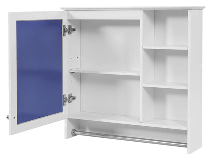Wall Mount 2 In 1 Mirror Cabinet With Adjustable Shelf, Soft-Closing Hinges