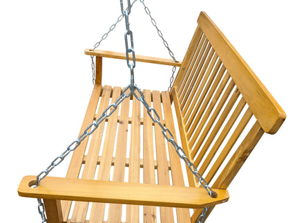 Front Porch Swing With Armrests For Outdoor Patio, Garden Yard, Backyard Or Sunroom