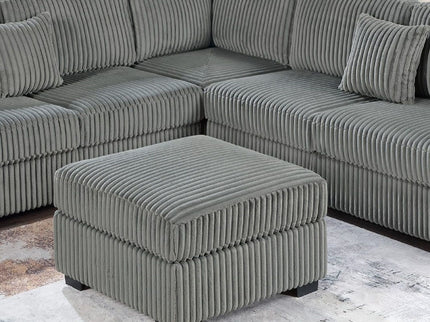 Upholstered L - Shaped 4 Piece Sectional Set With USB, Cocktail Ottoman