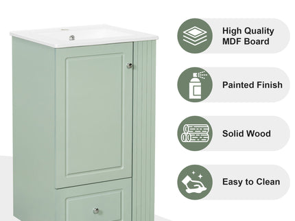 Modern Freestanding Bathroom Vanity With Sink, Soft-Close Drawer, Towel Bar