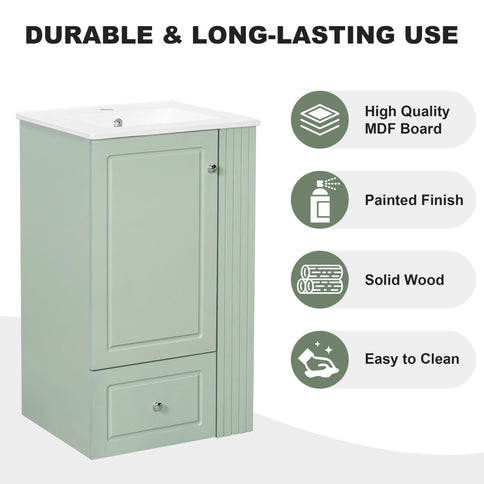 Modern Freestanding Bathroom Vanity With Sink, Soft-Close Drawer, Towel Bar