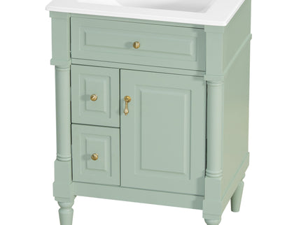 Freestanding Bathroom Vanity With Sink, Adjustable Shelf & Flip Drawer