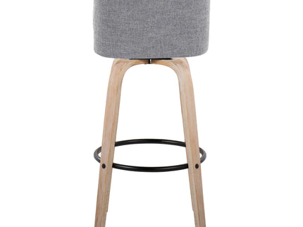 Toriano - Mid-Century Modern Fixed Height BarStool With Round Footrest (Set of 2)