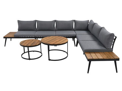 Modern Outdoor Sectional Sofa Set With Nesting Coffee Tables