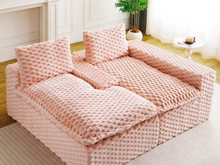 Modular Sofa, Convertible Twin Seat With Chaise Lounge