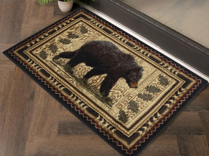 Nature's Nest - 5'3" X 7'3" Lodge Area Rug - Black