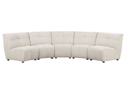 Oliver - 5 Piece Upholstered Sectional Sofa With Curved Silhouette - Ivory