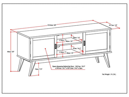 Draper - Handcrafted Mid Century Low TV Media Stand