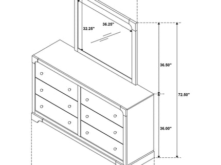 Sundance - 6 Drawer Dresser With Mirror - Dark Coffee