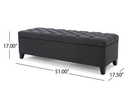 Glouster - Contemporary Storage Ottoman With Button Tufted Design