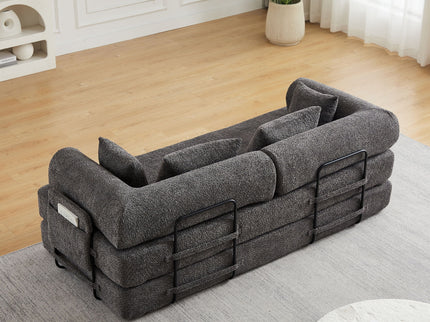 Convertible Sleeper Sofa Bed With Cylindrical Pillow