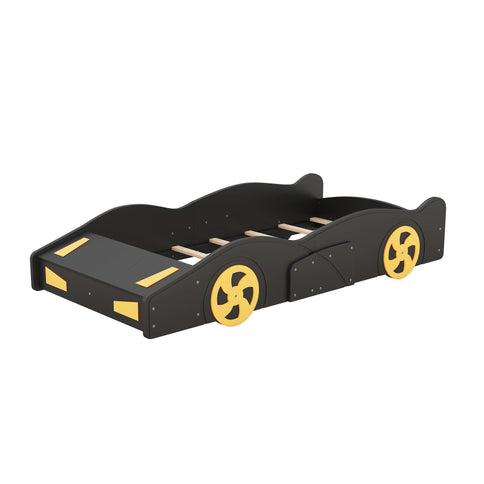 Race Car Shaped Platform Bed With Wheels And Storage