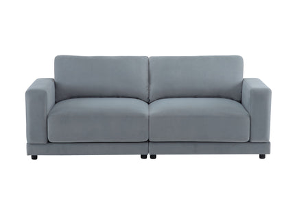 Modern Square Arm Sofa With Soft Fabric Upholstery, Deep Cushions