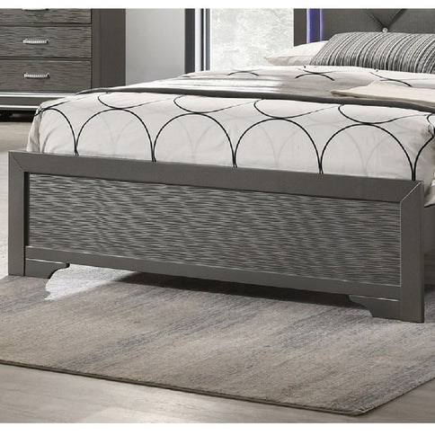 Tufted Headboard Bed With LED Lighting