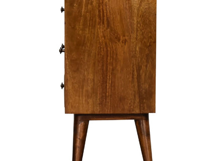 4 Drawer Multi Bedside Table - Chestnut