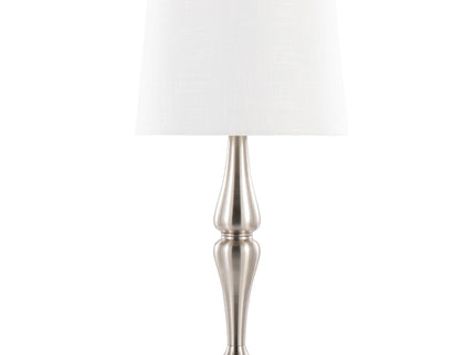 Sawyer - Contemporary Table Lamp (Set of 2) - Nickel / White