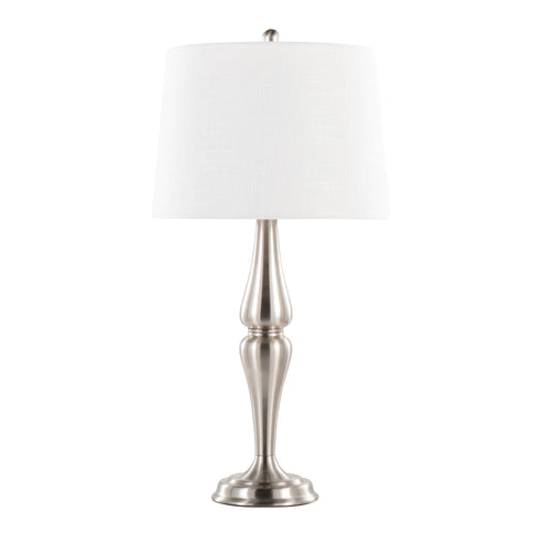 Sawyer - Contemporary Table Lamp (Set of 2) - Nickel / White