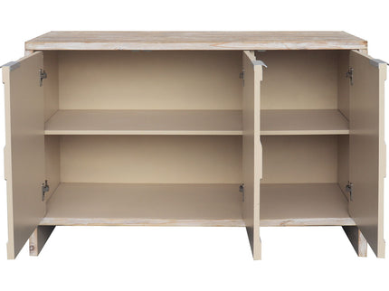 Accent Cabinet Farmhouse Style 4 Door Wooden Cabinet Sideboard Buffet Server Cabinet Storage Cabinet, For Living Room, Entryway, Hallway, Office, Kitchen And Dining Room