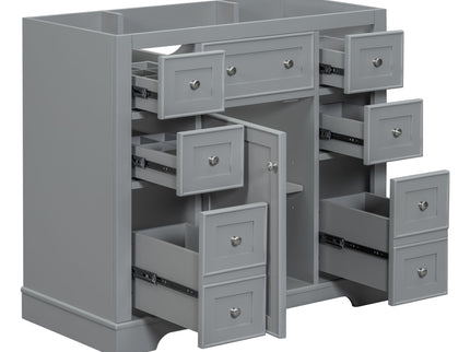 Modern Bathroom Vanity Base Only With 1 Cabinet And 6 Drawers