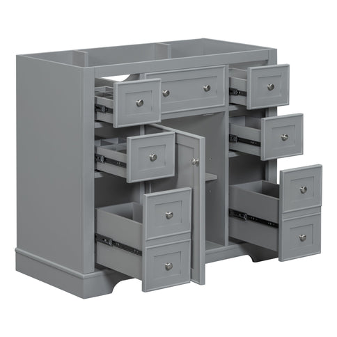 Modern Bathroom Vanity Base Only With 1 Cabinet And 6 Drawers