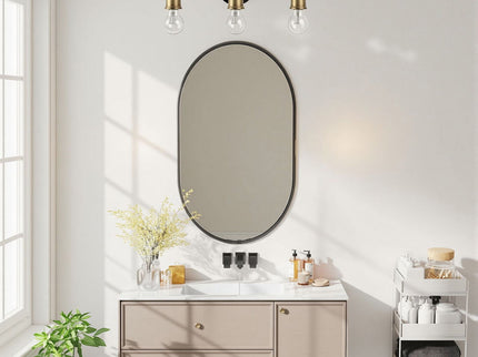 3 Light Wall Sconce, Vanity Light, No Bulbs Included - Black / Gold