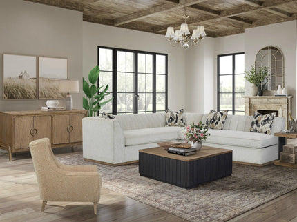 Hi Back Accent Chair - Light Brown