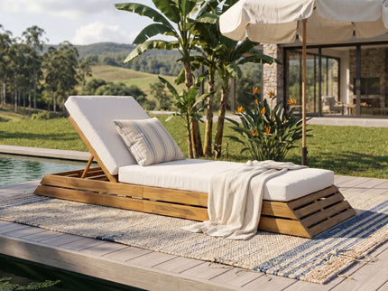 Chaise Lounge Set With 2 Fold Cushion