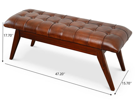 Maja - Bench - Cognac / Dark Brown