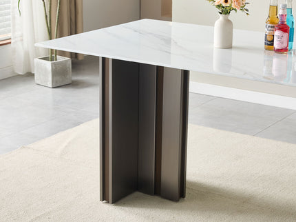 Rectangular Dining Table - Gray / White