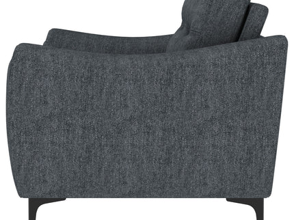 Oberle - Upholstered Sloped Track Arm Loveseat - Charcoal
