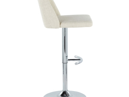 Toriano - Contemporary Adjustable Barstool Swivel With Rounded T Footrest (Set of 2)