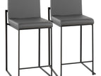 Dark Gray / Faux Leather / 2 Pieces