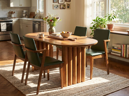 5 Piece Indoor Dining Set With Oval Table And Chairs