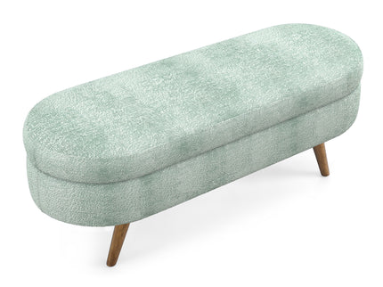 Modern Ottoman Oval Storage Bench With Rubber Wood Legs