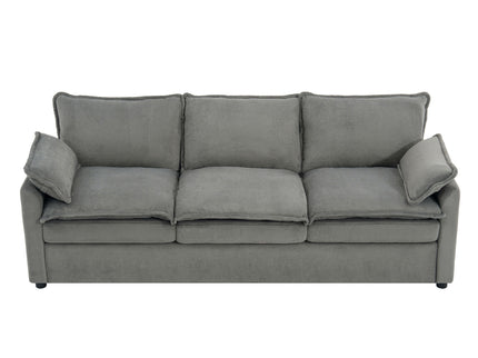 Modern 3 Seater Sofa With Side Storage Pockets For Living Room
