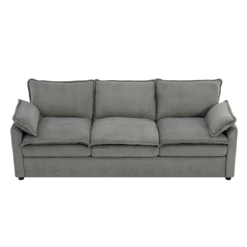 Modern 3 Seater Sofa With Side Storage Pockets For Living Room