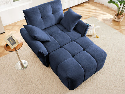 Ergonomic Single Seater Sofa With Ottoman, High Resilience Support Cushions