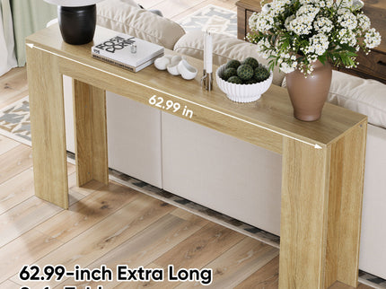 Farmhouse Style Extra Long Walnut Console Table